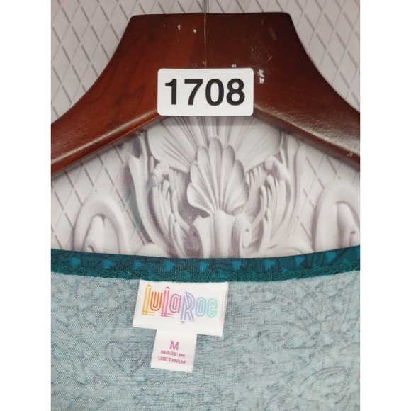 NWT LuLaRoe Dress SZ M Sheath Stretch Julia Style Turquoise 3/4 Sleeves Knee Len - Picture 2 of 16